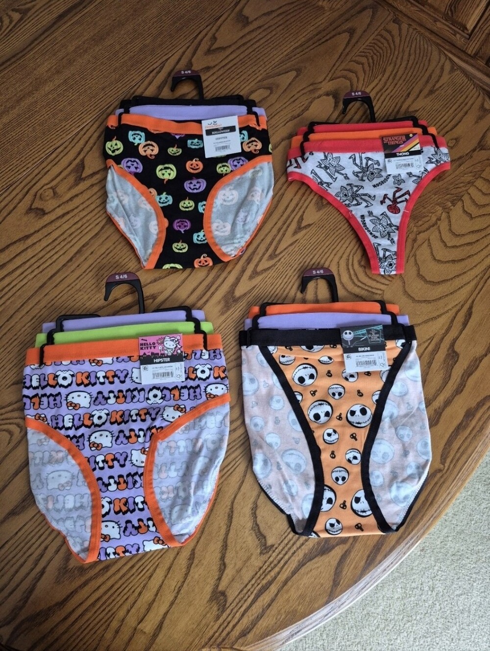 NWT Lot Of 4 Walmart Halloween 3 Packs Of Assorted Underwear Styles Size Small